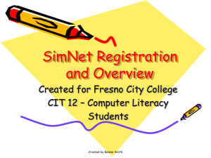 SimNet Registration - CIT Computer Information Technology