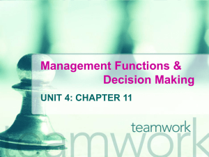 Management Functions & Decision Making