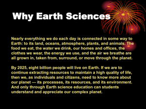 Why Earth Sciences?