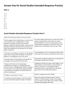 GED Social Studies Extended Response Scaffolding Answer Key