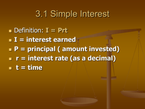 3.1 Simple Interest