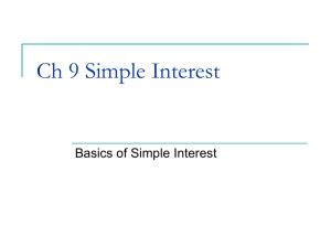 Ch 8 Simple Interest