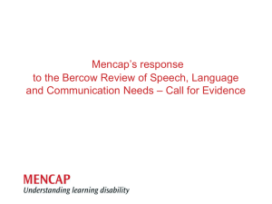 Bercow's Communication Review Mencap's response