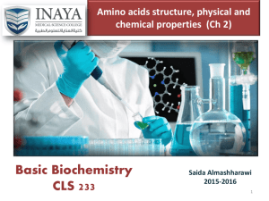 CLS 233 ch 2 amino acids 2nd smster 20152016