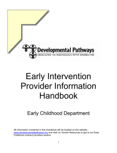 Provider Handbook - Developmental Pathways