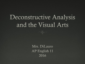 Deconstructive Analysis and the Visual Arts