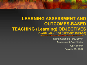 outcomes-based learning objectives
