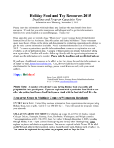 Possible Holiday Programs and Resources 2008