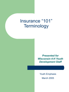 Insurance "101" Terminology