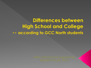 Differences between High School and College according to GCC