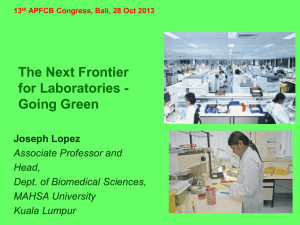 The Next Frontier for Laboratories-Going Green v5-28 Oct Bali