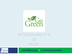 Sustainability and Energy Conservation at MUSC