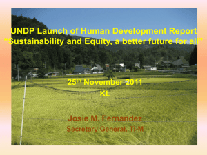 Sustainability and Equity UNDP 23 Nov