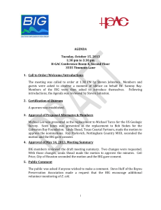 DRAFT AGENDA Tuesday, October 15, 2013 1:30 pm to 3:30 pm H