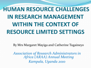 Human Resources challenges in research management