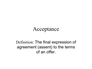 Acceptance - A Level Law