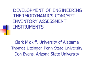 development of engineering thermodynamics concept inventory