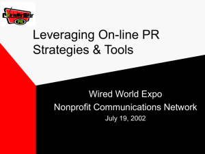 Leveraging On-line PR Strategies & Tools