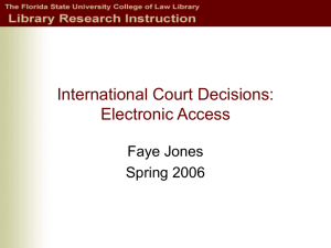 International Court Decisions: Electronic Access