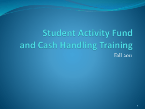 Student Activity Fund and Cash Handling Training