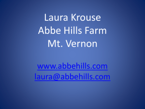 Laura Krouse Abbe Hills Farm Mt. Vernon www.abbehills.com laura