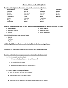 Mexican National Era Ch.8-9 Study Guide Know the following terms