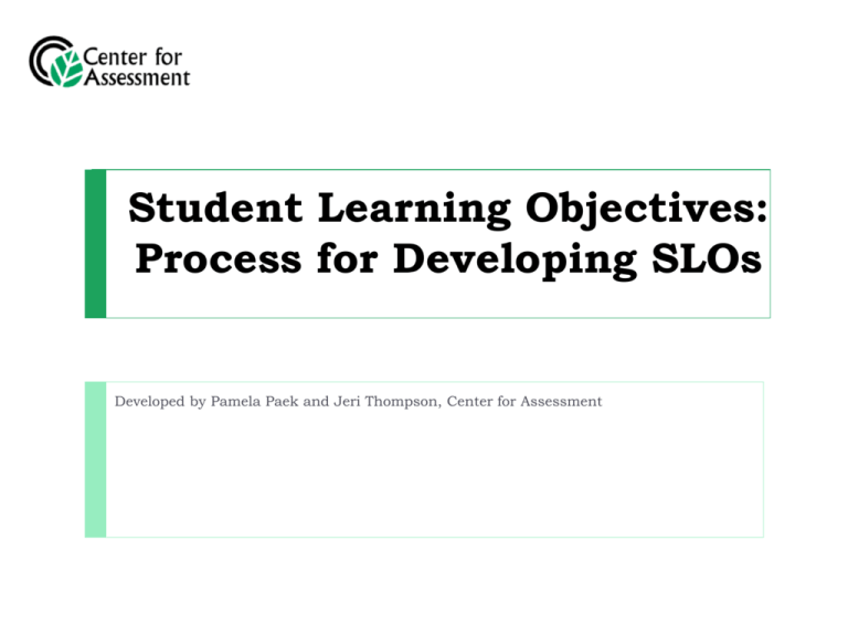 SLO Training Center for Assessment