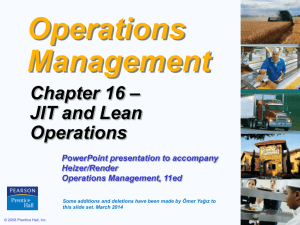 JIT and Lean Systems