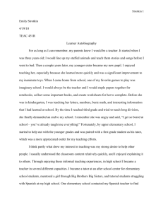 Sirotkin Emily Sirotkin 4/19/10 TEAC 451R Learner Autobiography