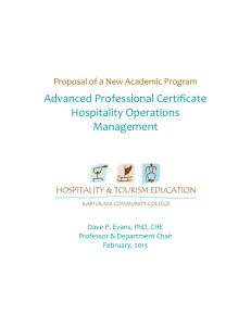 Advanced Professional Certificate Hospitality