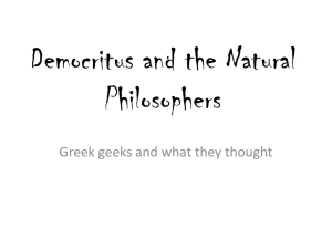 Democritus and the Natural Philosophers