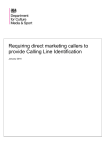 Requiring direct marketing callers to provide Calling Line Identification