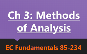 Ch 3: Methods of Analysis