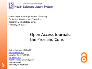 Open Access & Scholarly Authors - D-Scholarship@Pitt