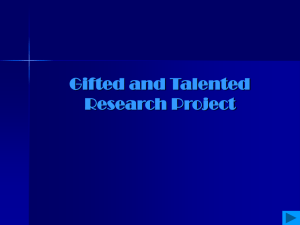 Gifted and Talented Research Project