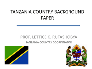 Tanzania Country Background Paper Presentation