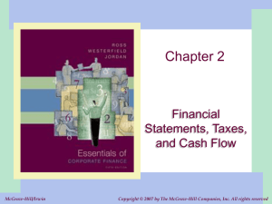 Financial Statements, Taxes, and Cash Flow