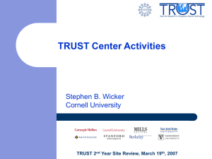 TRUST Center Activities - The Team for Research in Ubiquitous