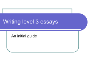 Writing level 3 essays - ellesmeresocialsciences
