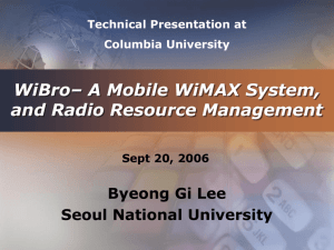 WiBro– A Mobile WiMAX System, and Radio