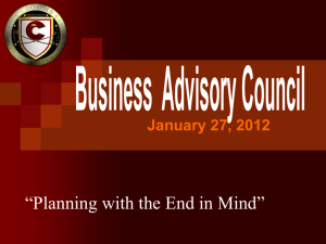Jan. 27, 2012 PowerPoint - Crooms AoIT Business Advisory Council