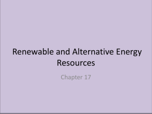 Renewable and Alternative Energy Resources
