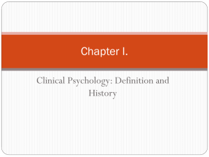 Psy. 204 Introduction to Clinical Psychology