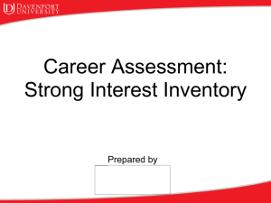 Career_Assessment Strong Interest Inventory