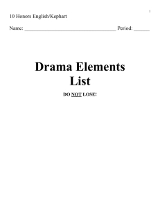 Drama Elements List DO NOT LOSE!
