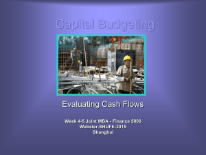 Capital Budgeting - Webster in china