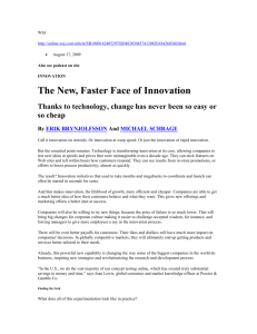 The New, Faster Face of Innovation