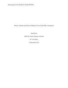 research study paper on milk consumption behaviors and beliefs