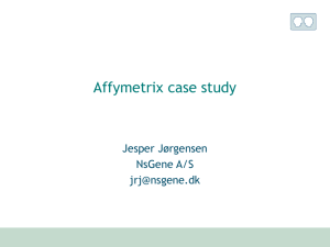 Affymetrix case study VM-story - Center for Biological Sequence
