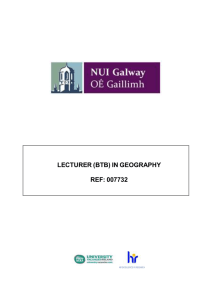 lecturer (btb) in geography - National University of Ireland, Galway